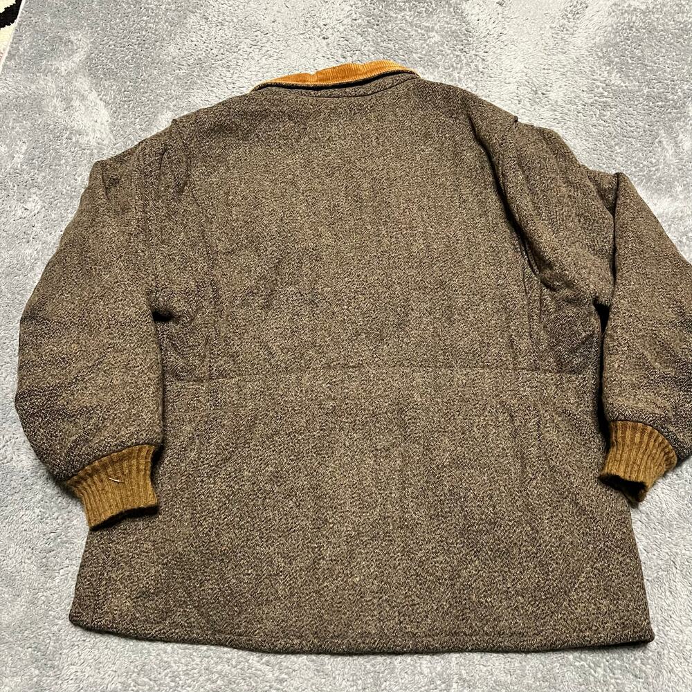 Woolrich Vintage Coat Mens Large Brown Wool Quilts Lined Corduroy Collar Jacket* - Picture 5 of 9